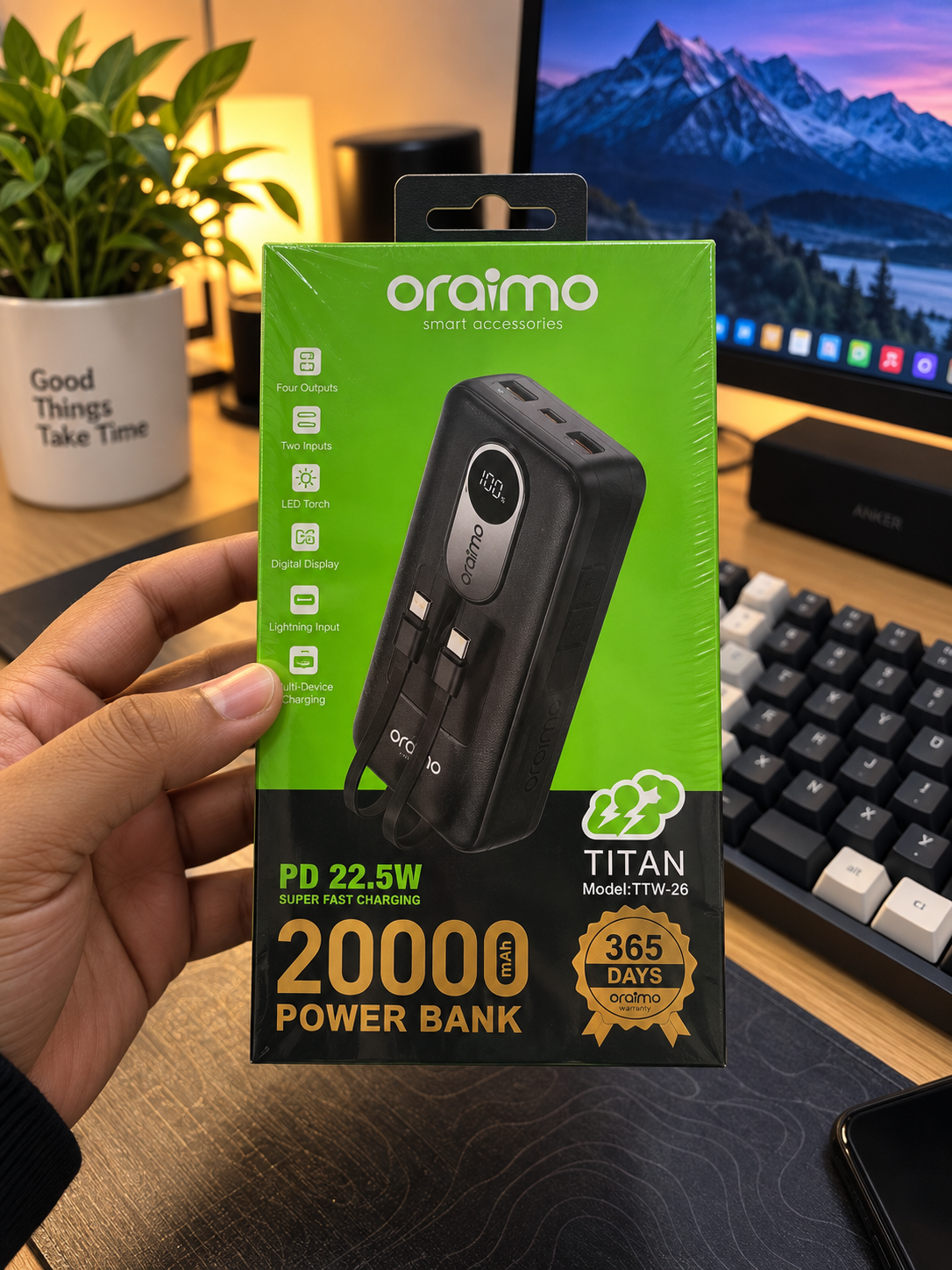 91defd49-2b42-4c7d-ac56-081fc1e6477c Oraimo 20,000mAh — Built-in Cable + 22.5W - Image 1