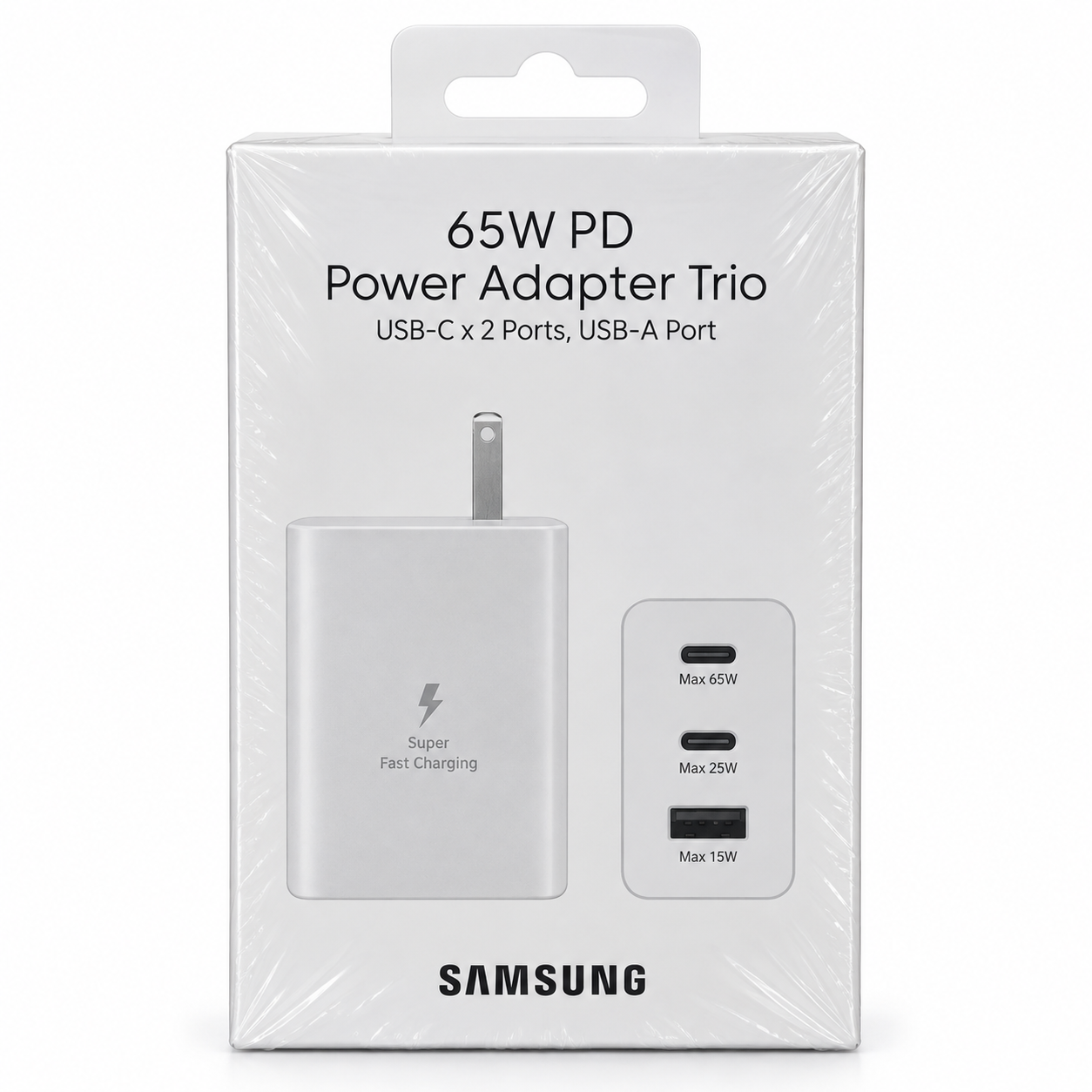 b82c76d8-6eb1-4a8c-8365-339f61fe5523.png Samsung 65W PD Power Adapter Trio – 3-Port Fast Charger - Image 1